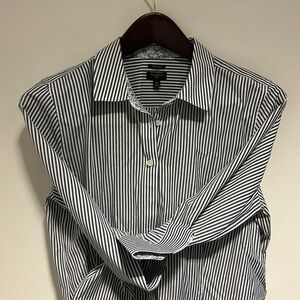 Talbots navy and white blouse new without tags